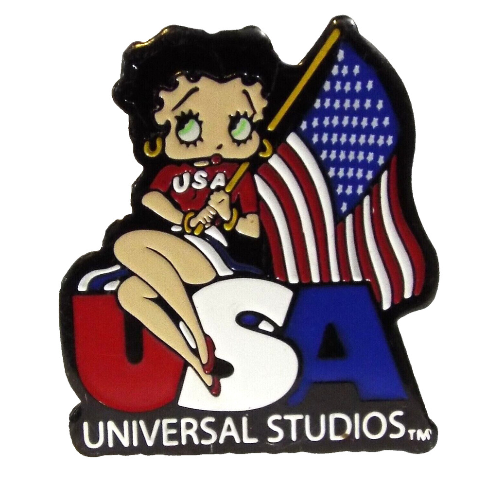 Betty Boop Universal Studios Theme Park Usa Flag Collectible Vintage Pin